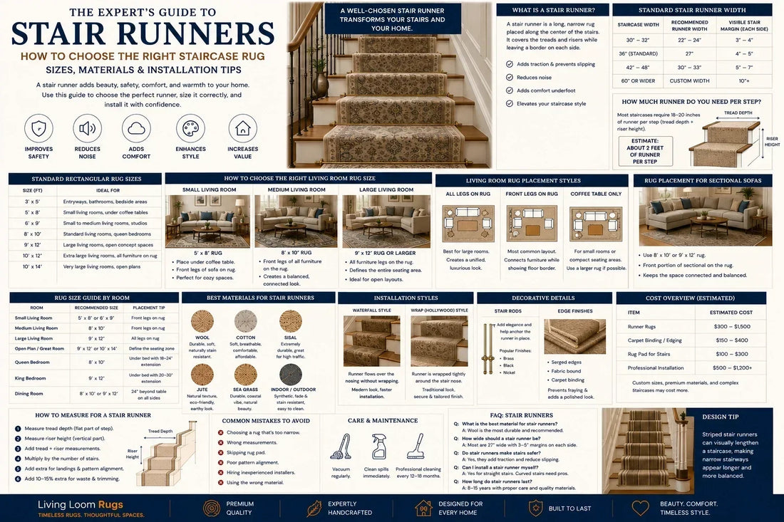 Stair Runner Guide: How to Choose the Right Staircase Rug (Sizes, Materials & Installation Tips)