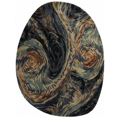 Abstract Swirl Textured Hand-Tufted Area Rug – Modern Luxury Carpet for Living Room & Bedroom