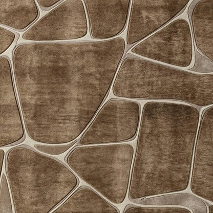 Brown Abstract Border Hand-Tufted Wool Area Rug