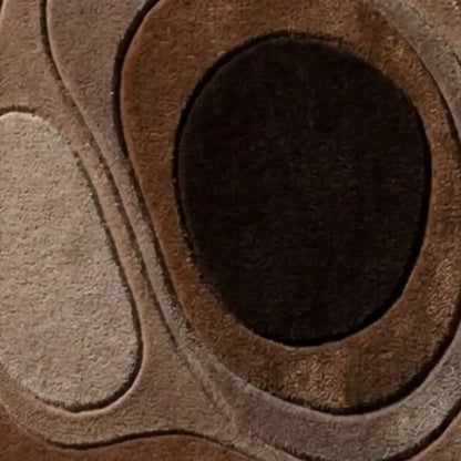 Brown Organic Contour Irregular Hand-Tufted Wool Area Rug