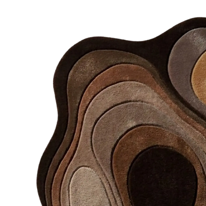 Brown Organic Contour Irregular Hand-Tufted Wool Area Rug