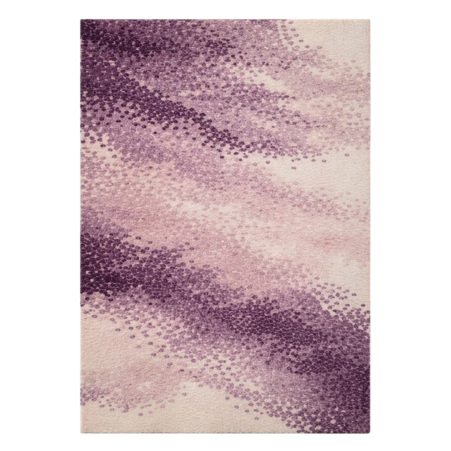 Purple abstract gradient hand-tufted wool area rug with soft lavender and plum tones