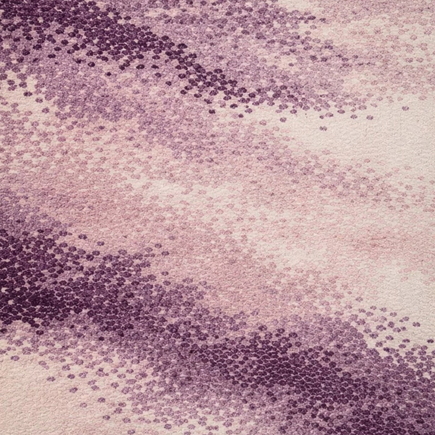 Contemporary abstract rug with mauve, lavender, and ivory color transitions