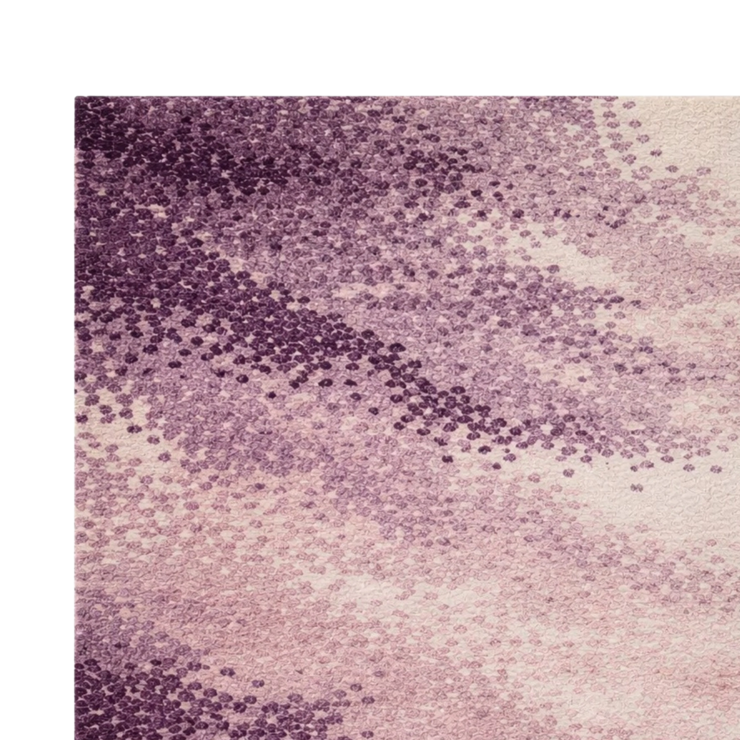 Hand-tufted wool area rug with soft purple gradient pattern for modern interiors
