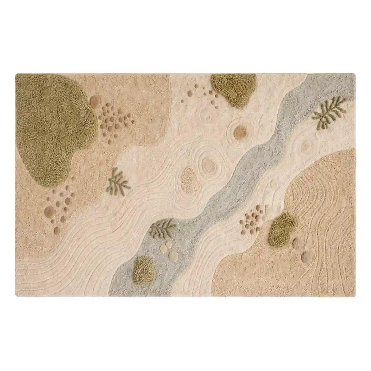 Decorative doormat with natural patterns on a beige background
