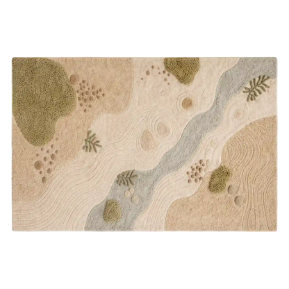 Decorative doormat with natural patterns on a beige background