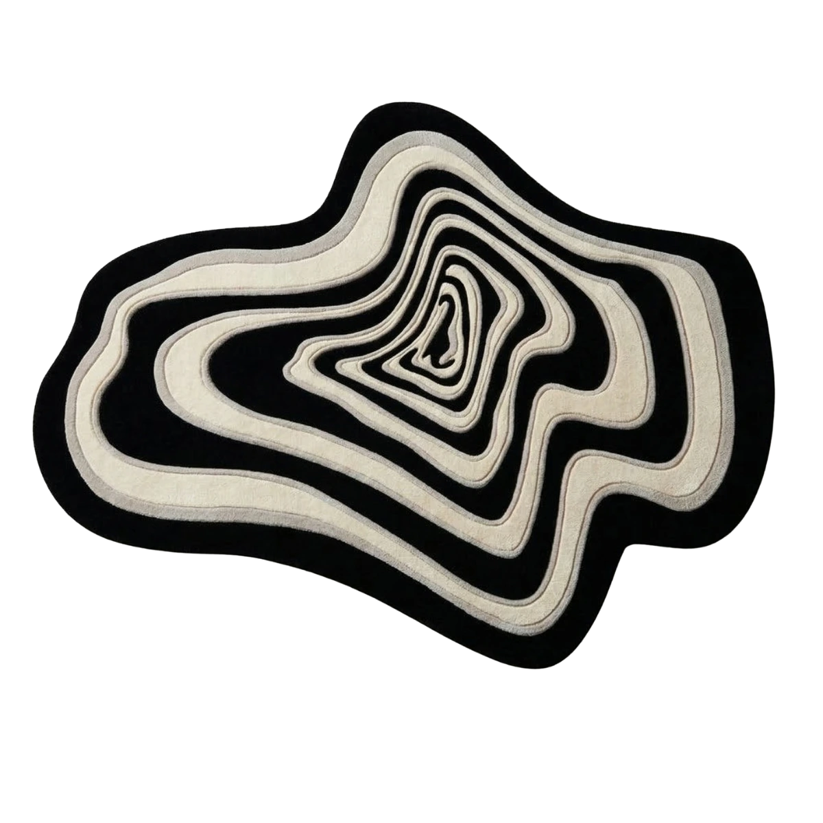 Close-up of layered contour pattern showcasing premium hand-tufted wool craftsmanship